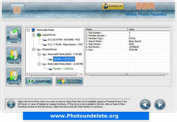 Mobile Phone Data Undelete Software screenshot