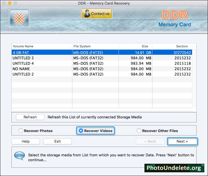 Select storage media
