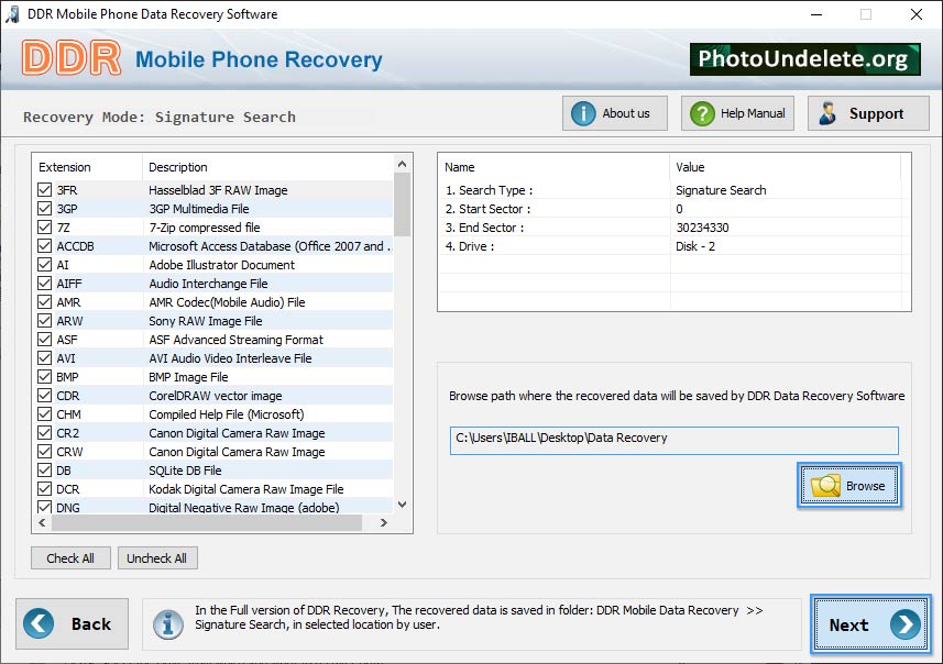 Browse path file