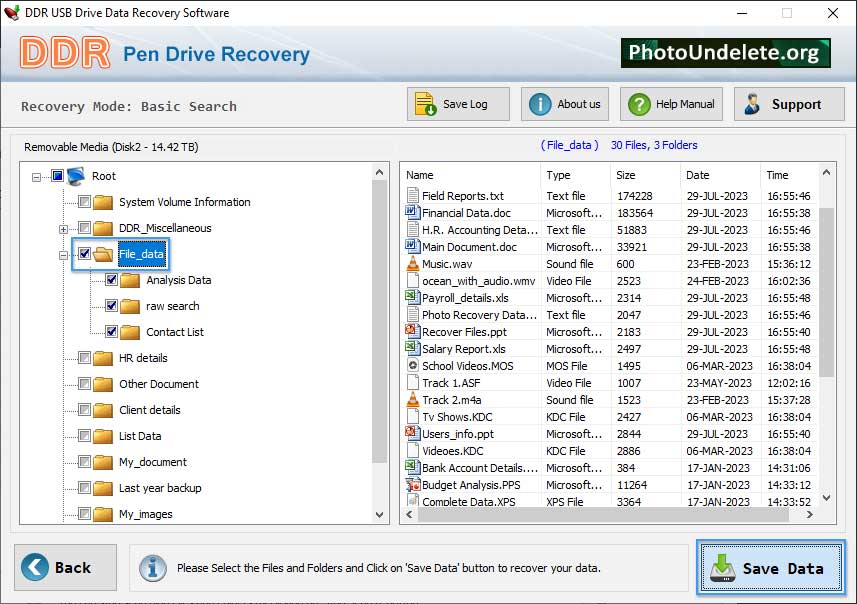 Save Recoverd data